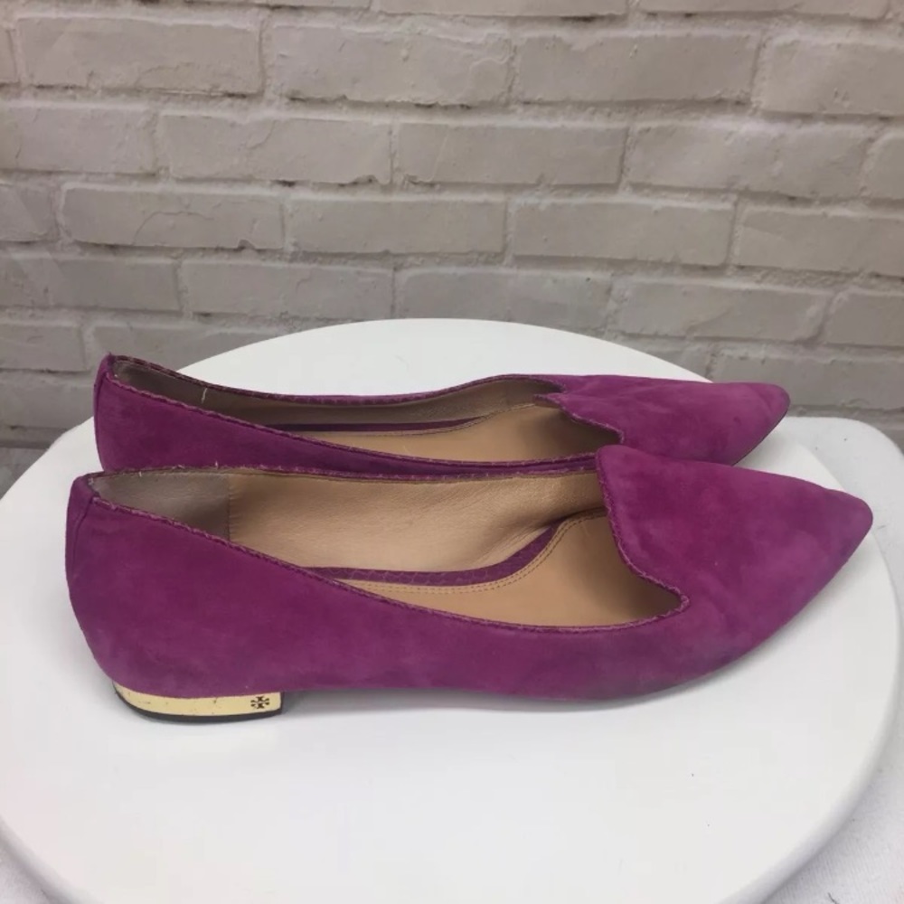 Tory Burch purple gold ballet suede slip on 11 - Picture 2 of 8